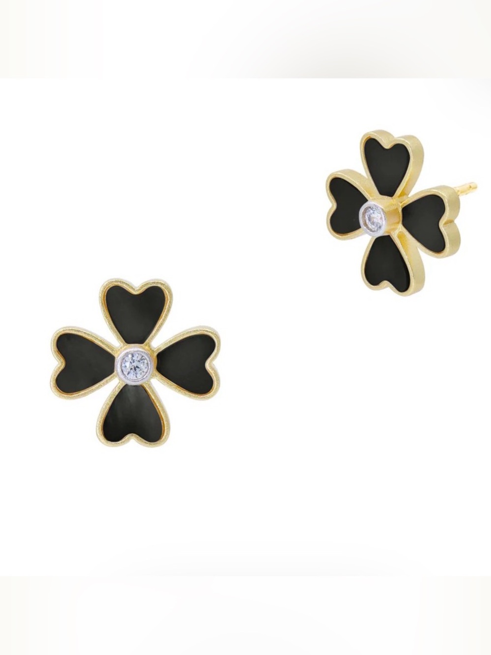 Freida Rothman CITY BLOOMS STUD EARRINGS in Onyx NIB